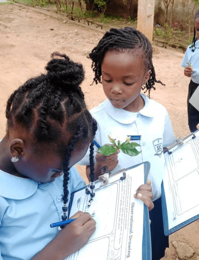 Students engaged in a collaborative learning activity, showcasing the dynamic and interactive nature of our academic programs.